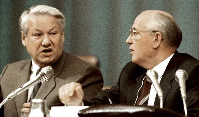 Enemigos íntimos. Borís Yeltsin con Mijaíl Gorbachov. Foto: difusión