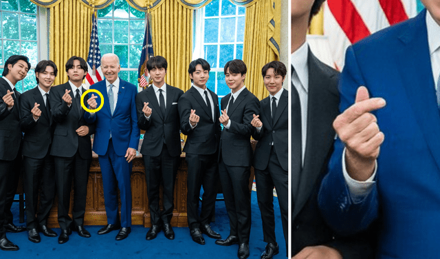 BTS presidente Joe Biden Casa Blanca finger heart corazón dedo