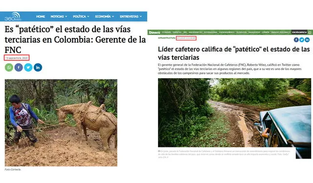 No, fotos no son de campesinos peruanos: fueron tomadas en Colombia