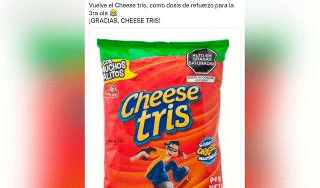El regreso de Cheese Tris al mercado peruano desató una ola de divertidos memes que han sacado miles de sonrisas en redes. Foto: captura de Twitter