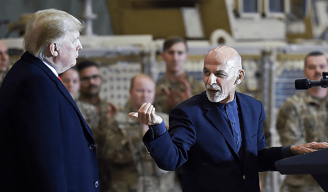 Donald Trump, y el presidente afgano, Ashraf Ghani, el 28 de noviembre de 2019. Aún no se firmaba Foto: AFP