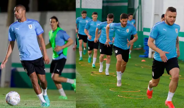 Entrenamiento de la selección uruguaya previo al partido contra Bolivia. Foto: AUF
