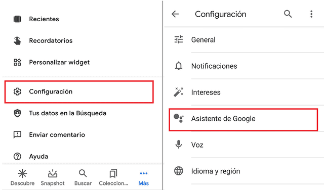 Accede a Configuración < Asistente de Google. Foto: La República