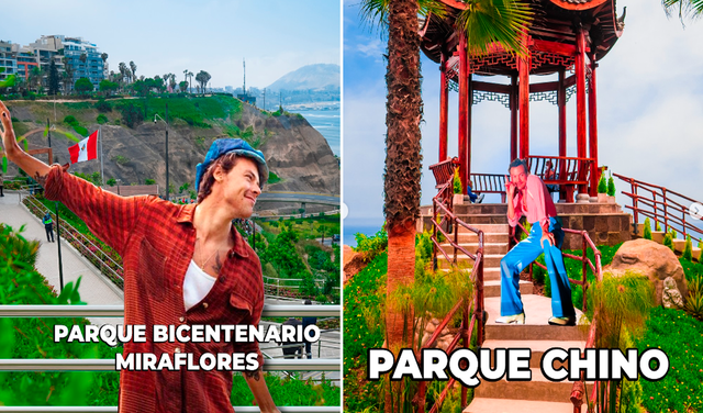 La Municipalidad de Miraflores utilizó la foto del cantante para promocionar los lugares turísticos del distrito. Foto: composición LR/captura de Facebook/ Munimiraflores