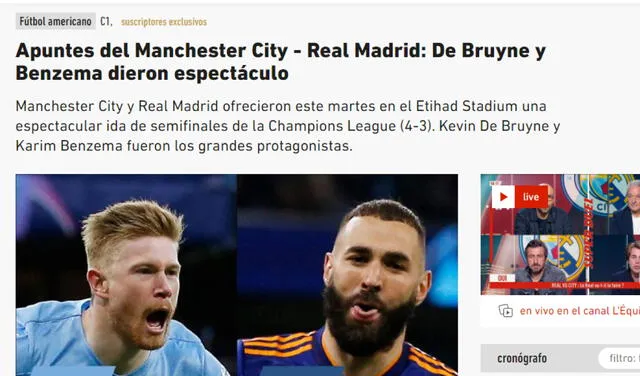 Manchester City vs. Real Madrid