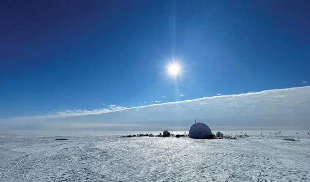 Campamento del equipo científico de perforación del hielo en la Antártida. Foto: Craig Stevens