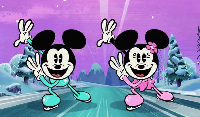 Mickey Mouse y su compañera de aventuras Minnie.