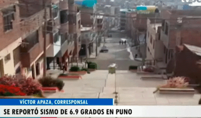 El sismo se registró a 20 kilómetros al noreste de Ayaviri, en Melgar, y tuvo una profundidad de 240 kilómetros. Foto: captura de TV Perú