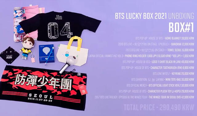 ¿Cuánto cuesta el BTS Lucky Box? Foto: HYBE Merch