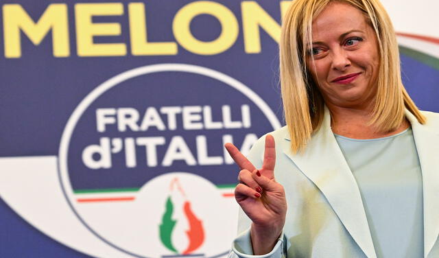 La lideresa de extrema derecha, Giorgia Meloni, ganó las elecciones italianas del 25 de septiembre de 2022. Foto: AFP