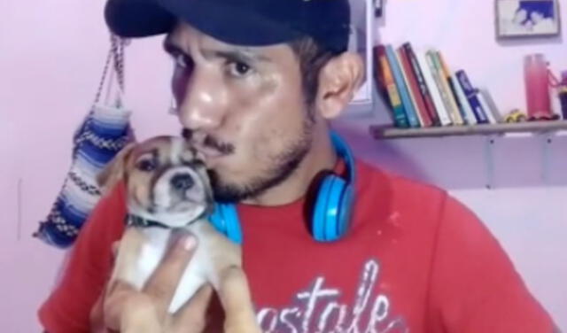 La historia entre Arturo y Yogui pronto se volvió viral y muchos usuarios le agradecieron por haberse hecho cargo del indefenso perrito. Foto: captura de Facebook