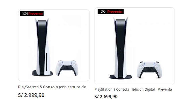 Precios de la PS5 en Phantom