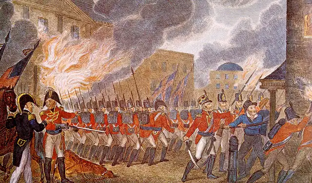 El día en que el Capitolio ardió en llamas tras ser tomado por los británicos El día en que el Capitolio ardió en llamas tras ser tomado por los británicos