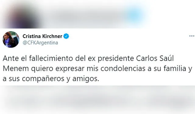 Último adiós a Menem: sentidas condolencias de Fernández, Kirchner y Macri