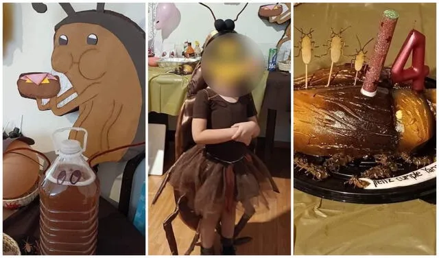 Niña enternece al hacer su fiesta de cumpleaños con temática de cucaracha. Foto: Facebook