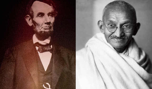 Abraham Lincoln y Mahatma Gandhi nacieron bajo el signo de la serpiente. Foto: composición