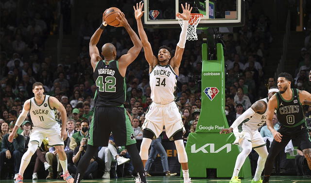 Giannis Antetokounmpo hizo 24 puntos, 13 rebotes y 12 asistencias ante los Celtics. Foto: AFP