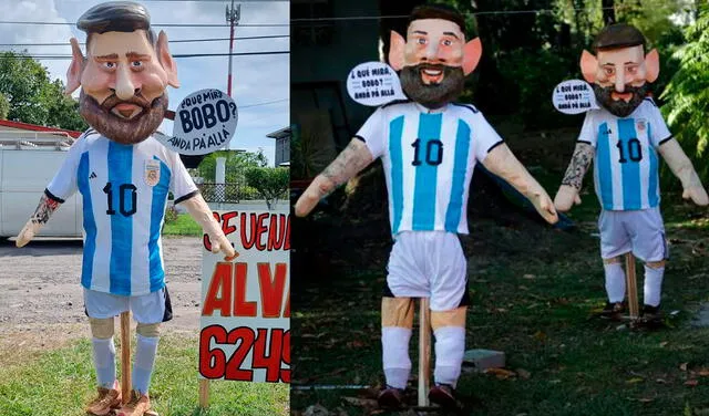 Los muñecos de Lionel Messi en Panamá se venden en diferentes modelos. Foto: EFE