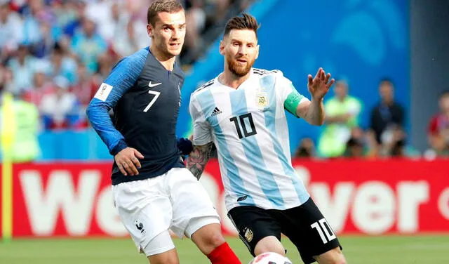 Antoine Griezmann y Lionel Messi ya saben lo que es jugar entre sí por un Mundial. Foto: EFE