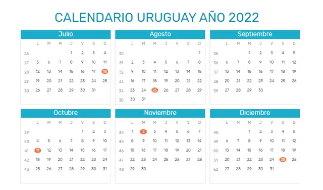 Feriados en Uruguay 2022