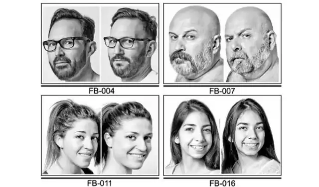 Los investigadores encuestaron a personas de rostro parecido que antes formaron parte de un proyecto fotográfico internacional. Foto: Joshi, et. al. (2022) / Cell Reports Los investigadores encuestaron a personas de rostro parecido que antes formaron parte de un proyecto fotográfico internacional. Foto: Joshi, et. al. (2022) / Cell Reports