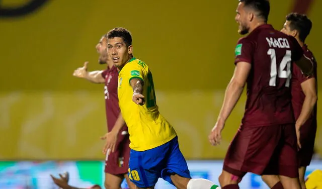 Roberto Firmino anotó el único tanto de la selección brasileña. Foto: Twitter @CBF_Futebol