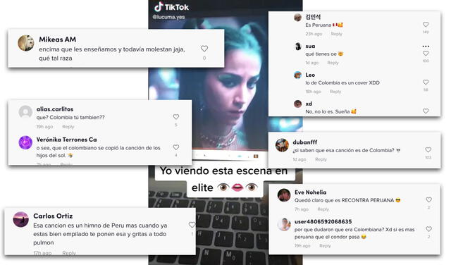 Reacción de usuarios de TikTok sobre origen de "Cariñito", tema que tuvo un cover en "Élite 5". Foto: composición LR/captura de TikTok