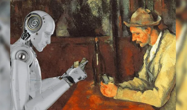 Montaje a partir del cuadro 'Los jugadores de cartas' ('Les joueurs de cartes'), de Paul Cézanne. Foto: LUIS PAREJO / El Mundo