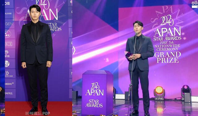 Hyun Bin en la ceremonia de los 2020 APAN Star Awards. Foto: HeraldPop/captura OllehTV