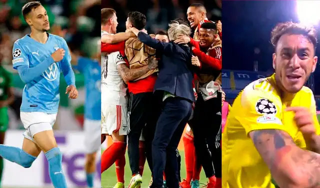 Malmo, Benfica y Sheriff Tiraspol son tres de los clubes que clasificaron vía play-offs. Foto: composición/AFP/difusión/captura