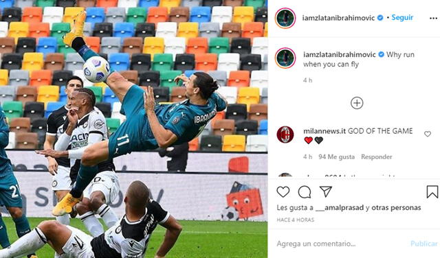 Zlatan Ibrahimovic suele realizar este tipo de publicaciones en la redes sociales. Foto: Instagram