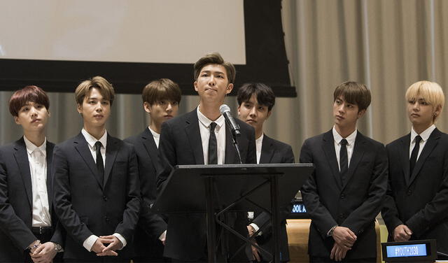 BTS durante su primera visita a la sede de las Naciones Unidas en el 2018. Foto: AFP