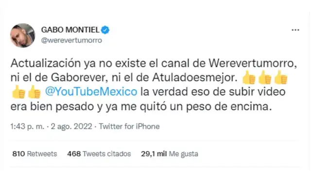 Werevertumorro se retira de YouTube