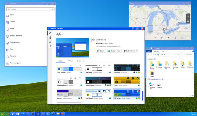 Así se vería Windows 10 con la apariencia de Windows XP.