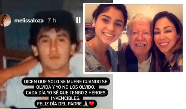 20.6.2021 | Post de Melissa Loza recordando a su padre y abuelo. Foto: Melissa Loza / Instagram