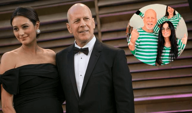 Esposa de Bruce Willis reacciona a la foto familiar del actor con Demi Moore.