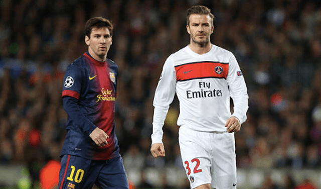 David Beckham y Lionel Messi en el 2013. Foto: Hemeroteca PL