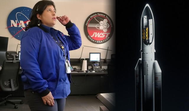 La doctora en Ciencias e ingeniera aeropespacial Aracely Quispe comandará el lanzamiento del telescopio espacial James Webb de la NASA. Foto: composición / Aracely Quispe / NASA