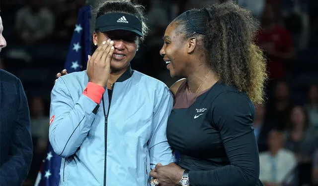 Naomi Osaka y Serena Williams tras la final del US Open 2018. Foto: AFP