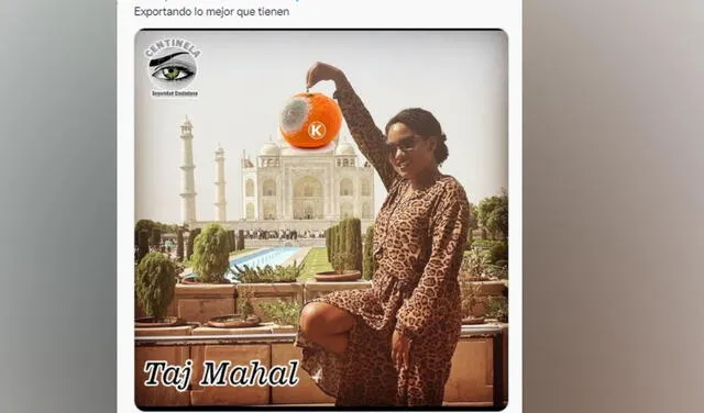 Congresista Rosangella Barbarán se toma foto en el Taj Mahal y usuarios reaccionan. Foto: captura de Twitter