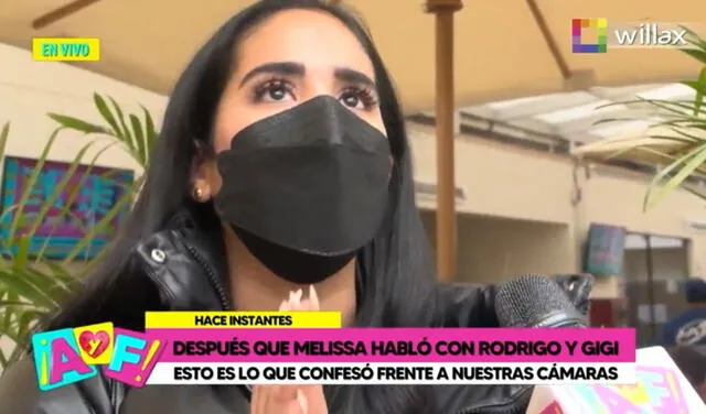 Melissa Paredes tildó de "desgraciado" a la persona de su entornó que hizo viral su audio en redes sociales. Foto: captura Willax