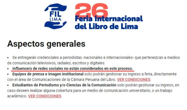 Comunicado de FIL Lima 2022. Foto: captura de FIL LIMA