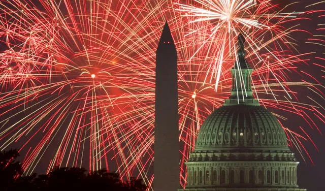 Washington D. C. y otras grandes ciudades de Estados Unidos son escenario de shows de fuegos artificiales. Foto: AFP