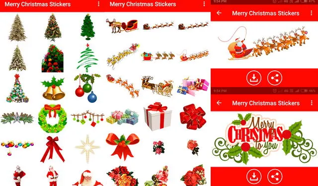 WAStickerApps – Christmas Sticker for WhatsApp también te permite compartir stickers en Telegram y Facebook Messenger. Foto: Play Store