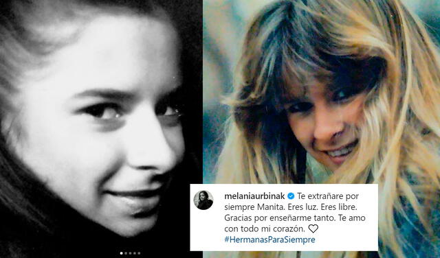 3.4.2021 | Post de Melania Urbina anunciando la muerte de su hermana Talia Urbina Keller. Foto: captura Melania Urbina / Instagram