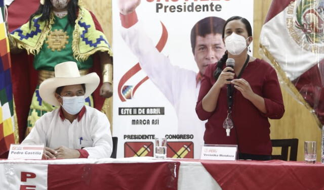 Verónika Mendoza oficializó su respaldo a Pedro Castillo. Foto: Antonio Melgarejo/ La República