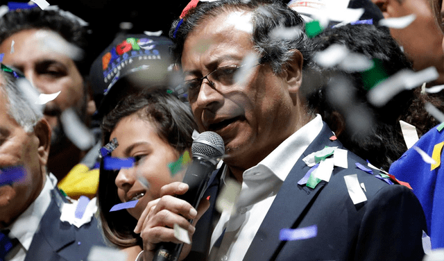 Gustavo Petro tras su victoria en la segunda vuelta presidencial de Colombia, el domingo 19 de junio.