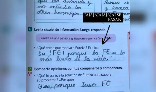 La respuesta del escolar sacó más de una sonrisa en redes sociales. Foto: captura de Facebook La respuesta del escolar sacó más de una sonrisa en redes sociales. Foto: captura de Facebook