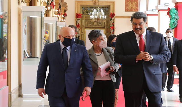 El fiscal de la CPI sí se reunió con Nicolás Maduro en Venezuela. Foto: Prensa Miraflores