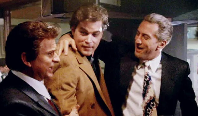 Ray Liotta junto a Robert de Niro y Joe Peschi en "Buenos muchachos".
